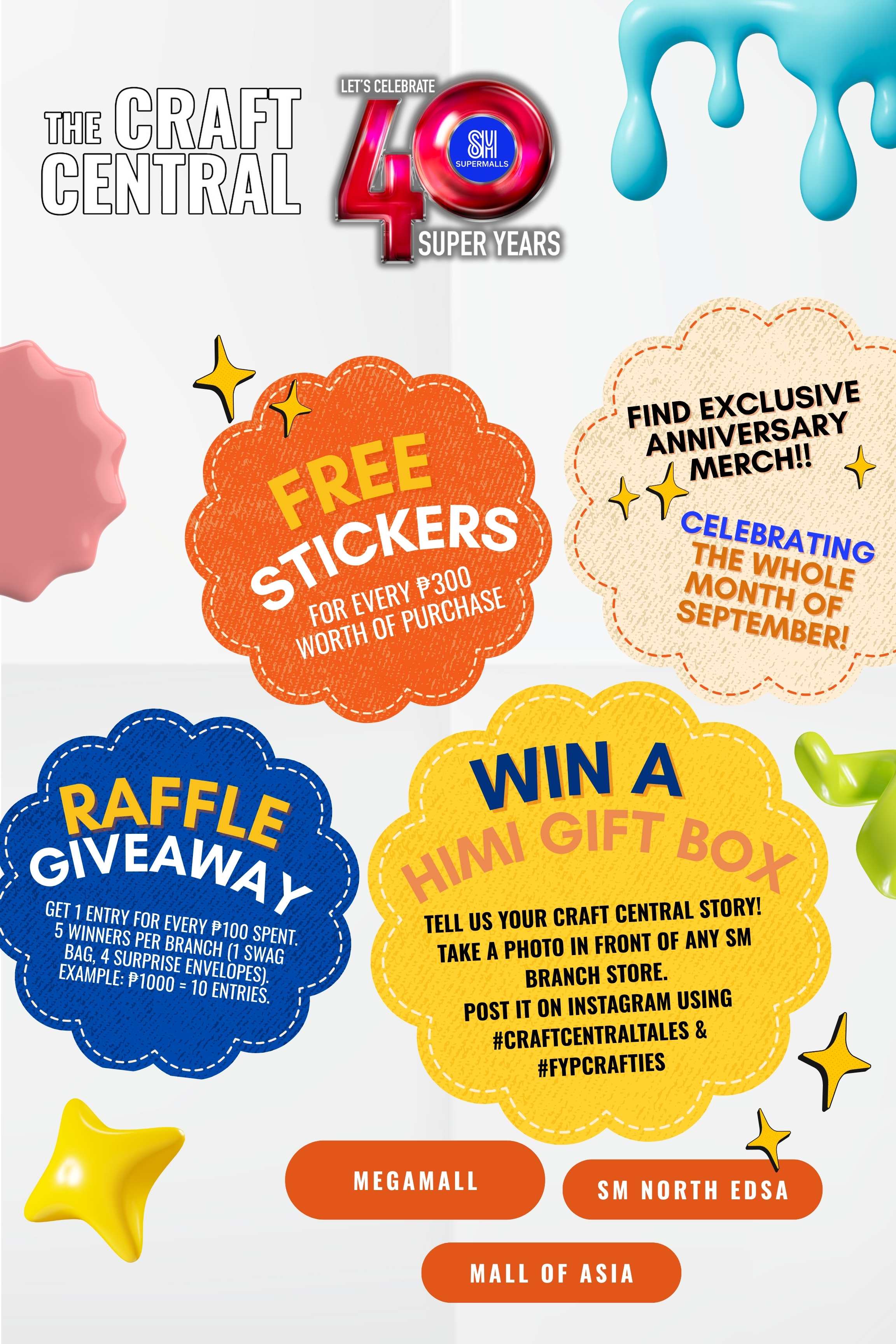 Celebrate 40 Super Years with The Craft Central at SM Supermalls this September 2025!