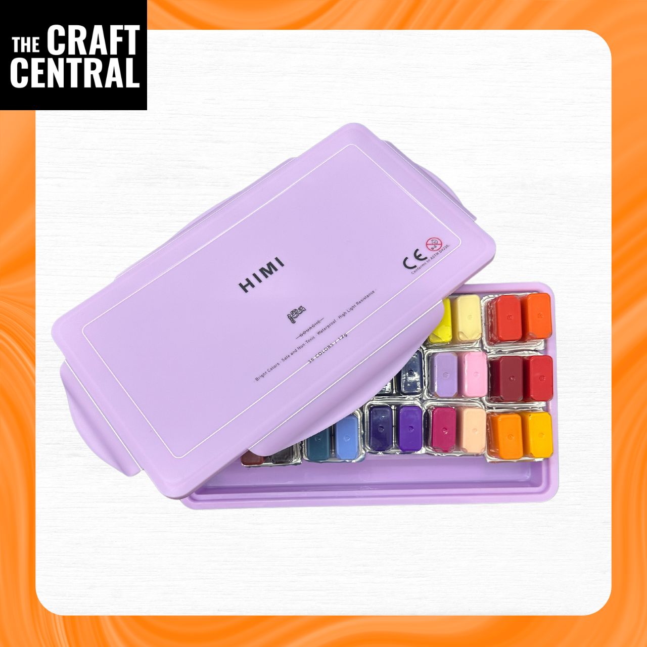 TCM Himi Gouache Paint Set, Double cups 36 Colors X 12Ml