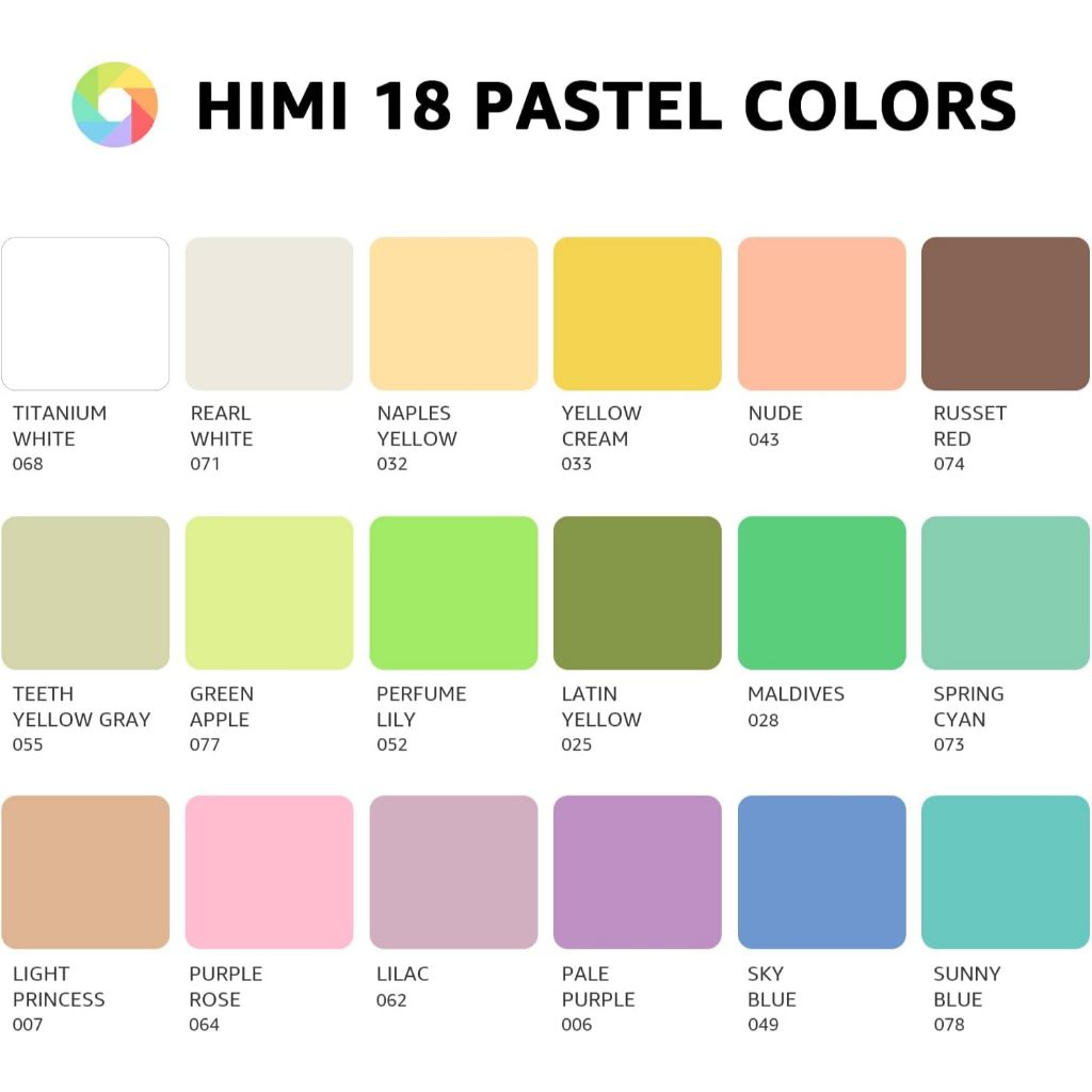 MIYA HIMI PASTEL GOUACHE PAINT SET, JELLY CUP, 30G/18COLORS