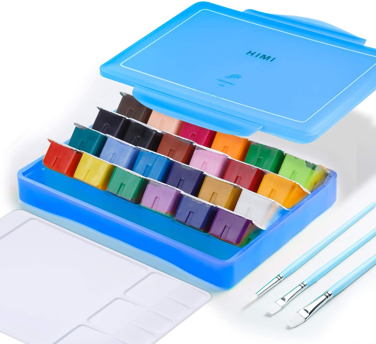 TCM HIMI Gouache Paint set of 24 colors w/ 3pcs brushes