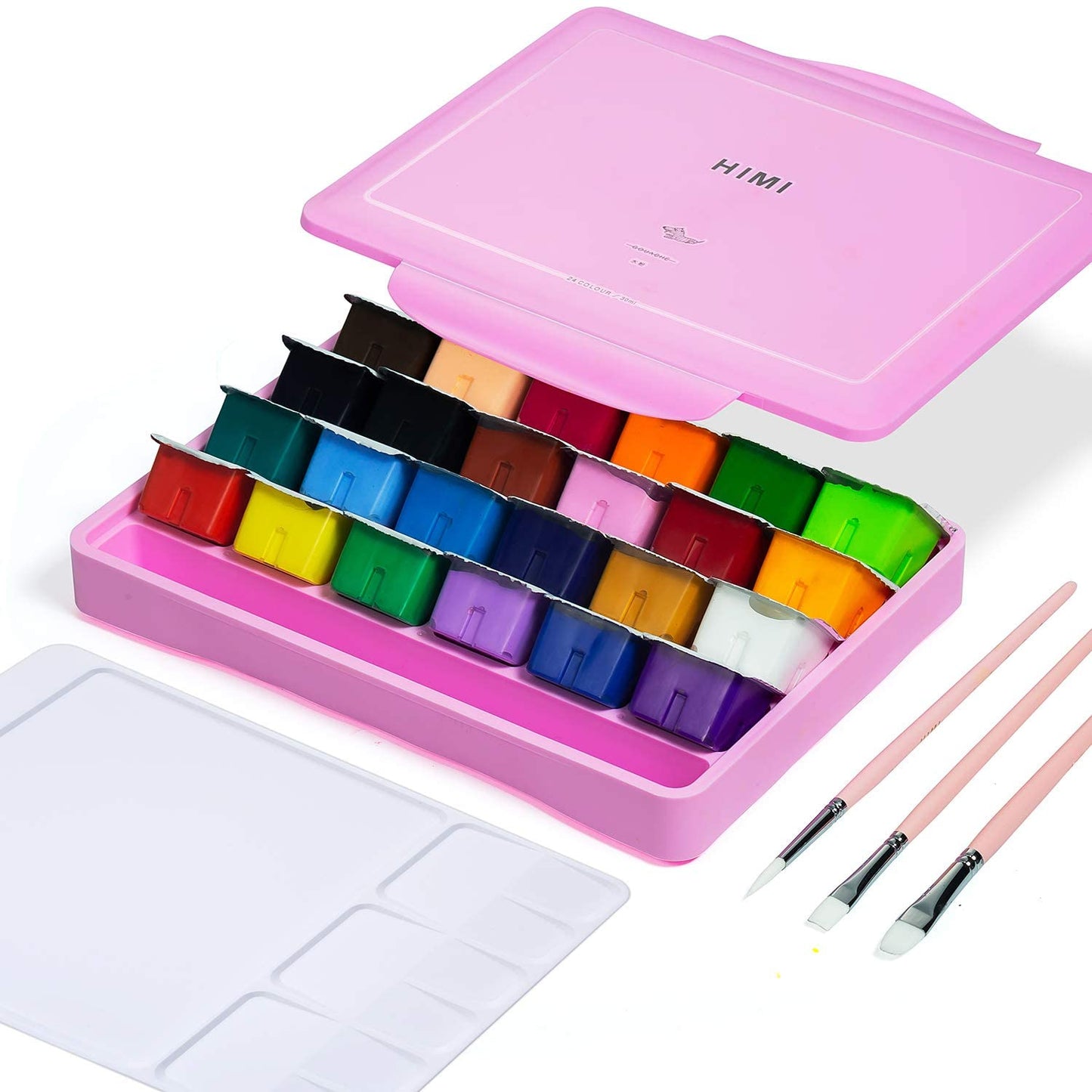 TCM HIMI Gouache Paint set of 24 colors w/ 3pcs brushes