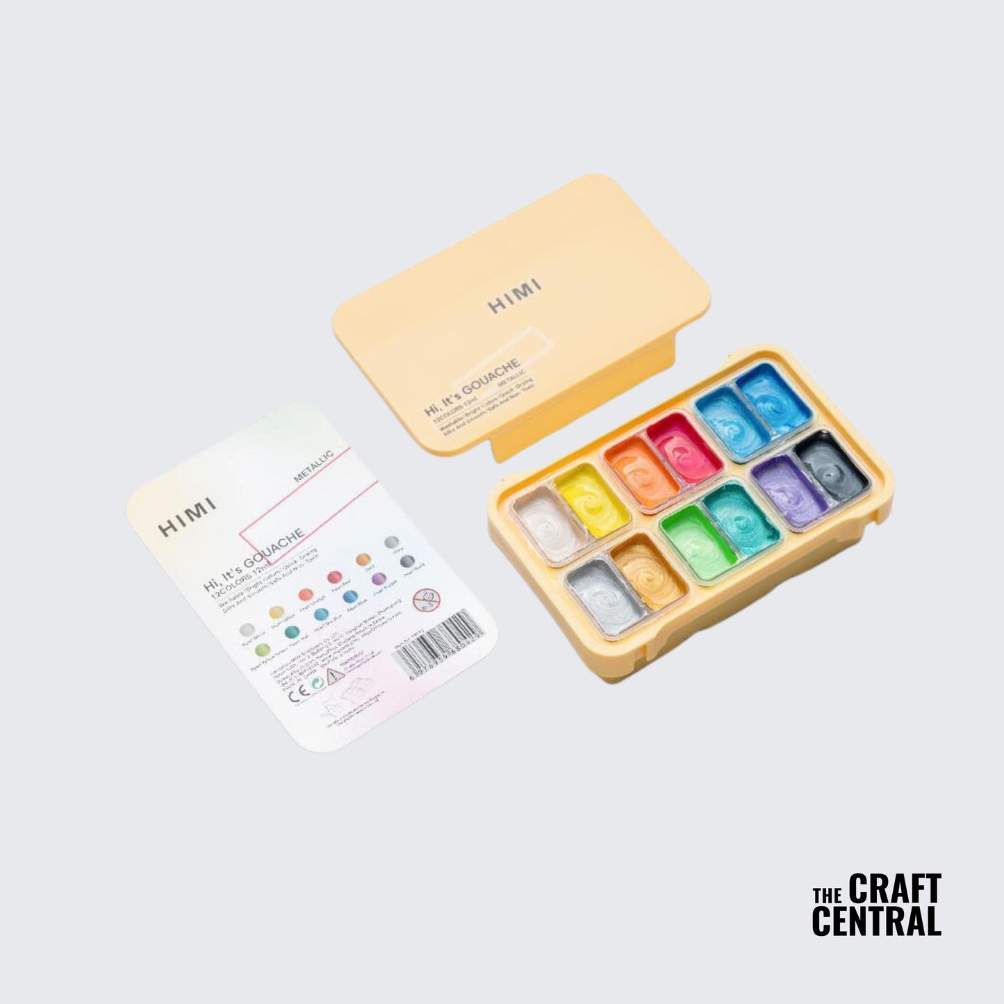 TCM HIMI Metallic Jelly Gouache Paint Set 12 Colors 12g