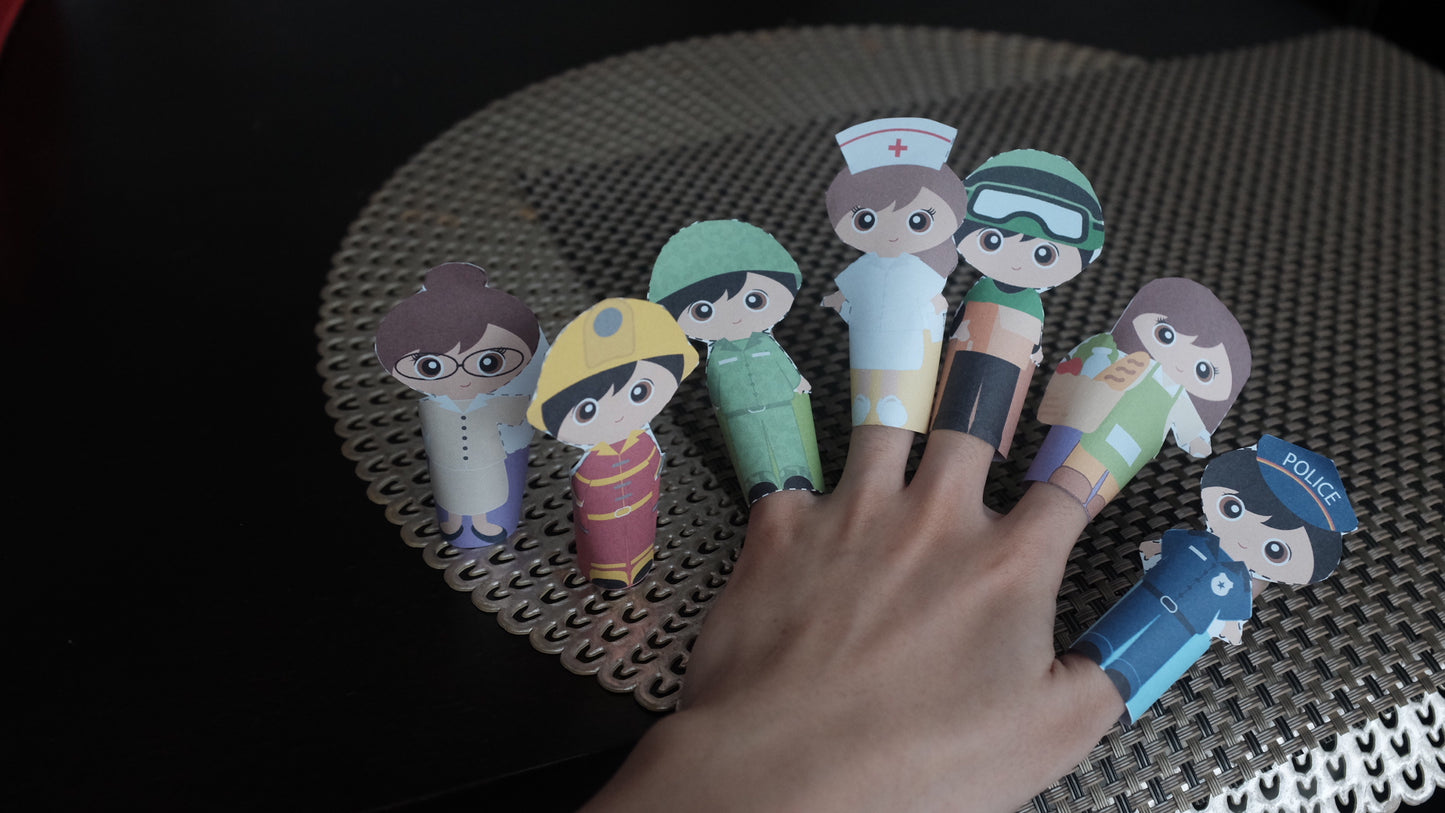 TCC Finger Puppets - Off to Work