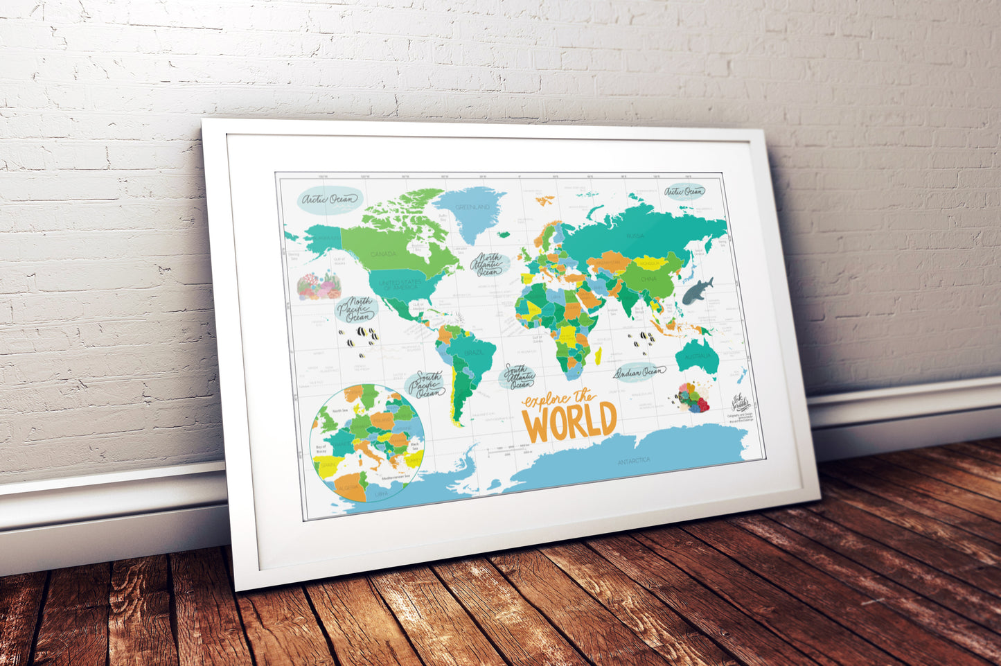 INK World Map Printable A2