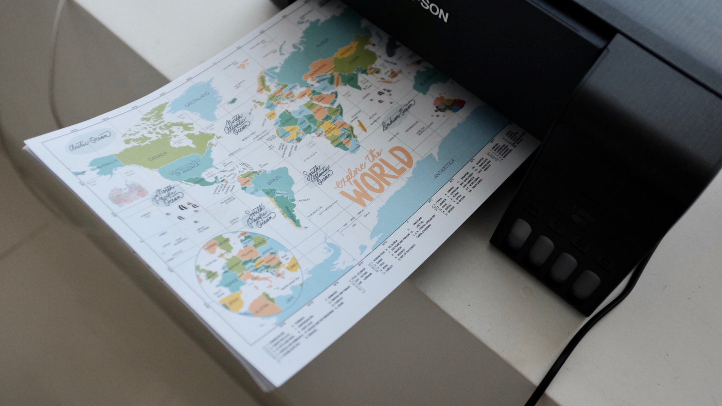 INK World Map Printable A2