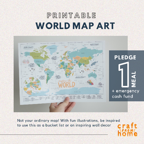 INK World Map Printable A2