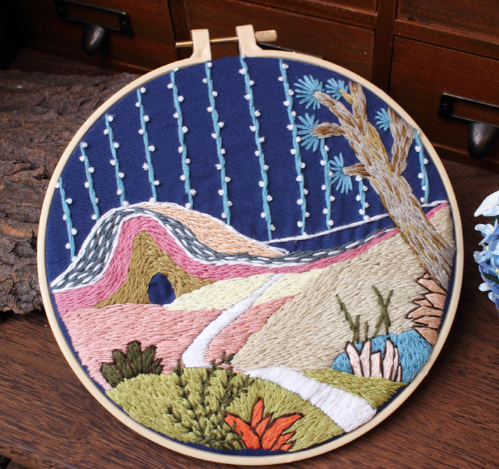 Dreamy Landscape Embroidery Kit - The Craft Central