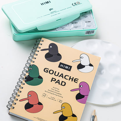 HIMI Gouache Pad 7X10'' 50 Sheets Mix Paper Pad, Side Wire