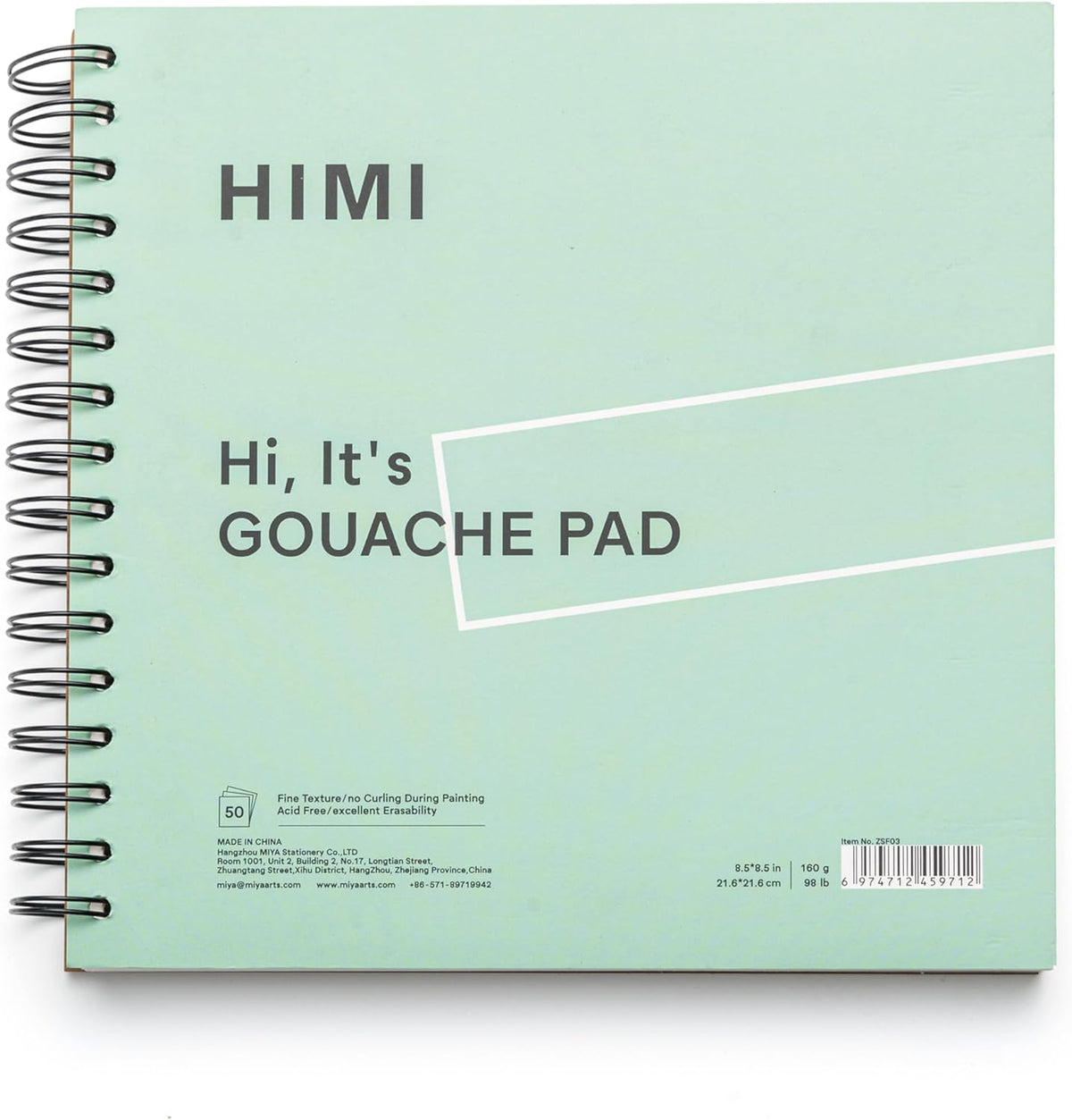 Miya Himi Gouache Pad 8.5 x 8.5 50 Sheets Mix Paper Pad