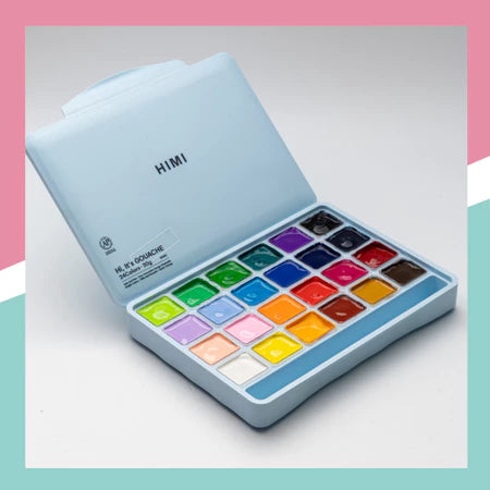 TCM Miya Himi Gouache Paint Set of 24 colors /30ml Unique Jelly Cup