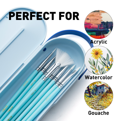 Miya Himi Paint Brushes Set 8 Pcs for Acrylic Oil Gouache