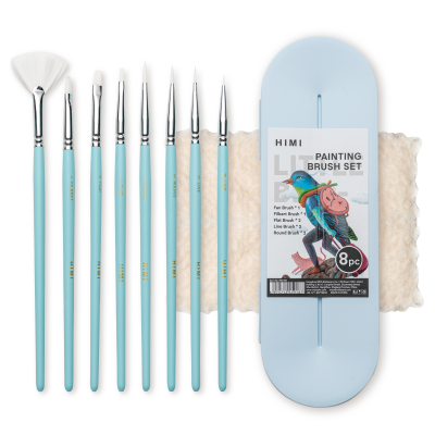 Miya Himi Paint Brushes Set 8 Pcs for Acrylic Oil Gouache