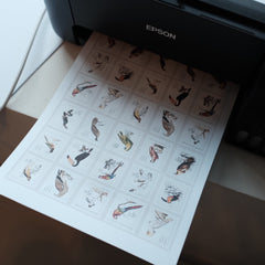 TCC Postage Stamps Birds - Printable Stickers