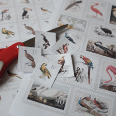 TCC Bundle Postage Stamps Florals, Greens, Birds - Printable Stickers
