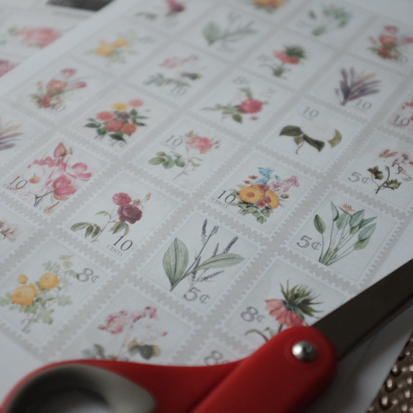 TCC Postage Stamps Florals - Printable Stickers