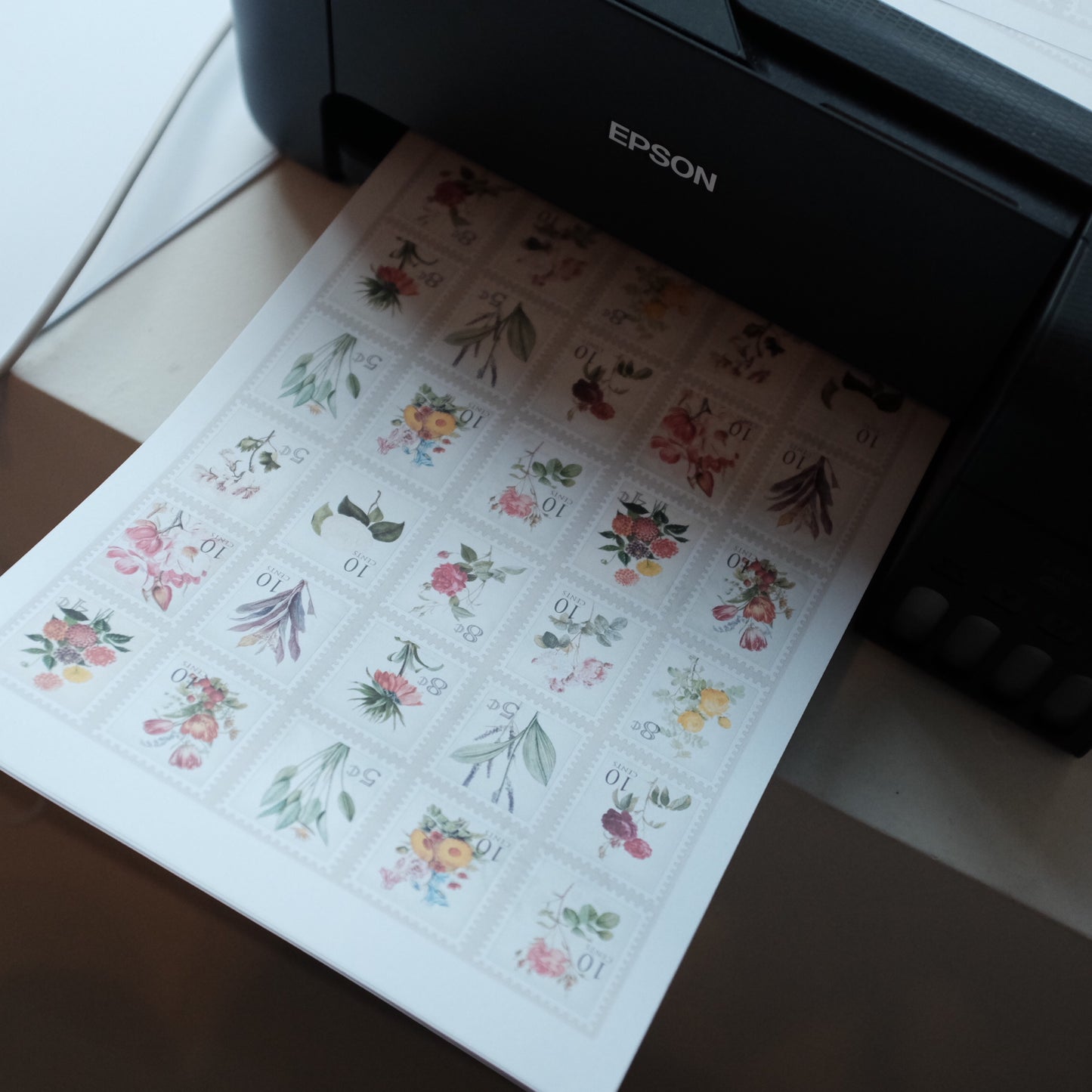 TCC Postage Stamps Florals - Printable Stickers