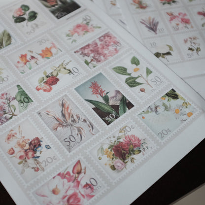 TCC Postage Stamps Florals - Printable Stickers