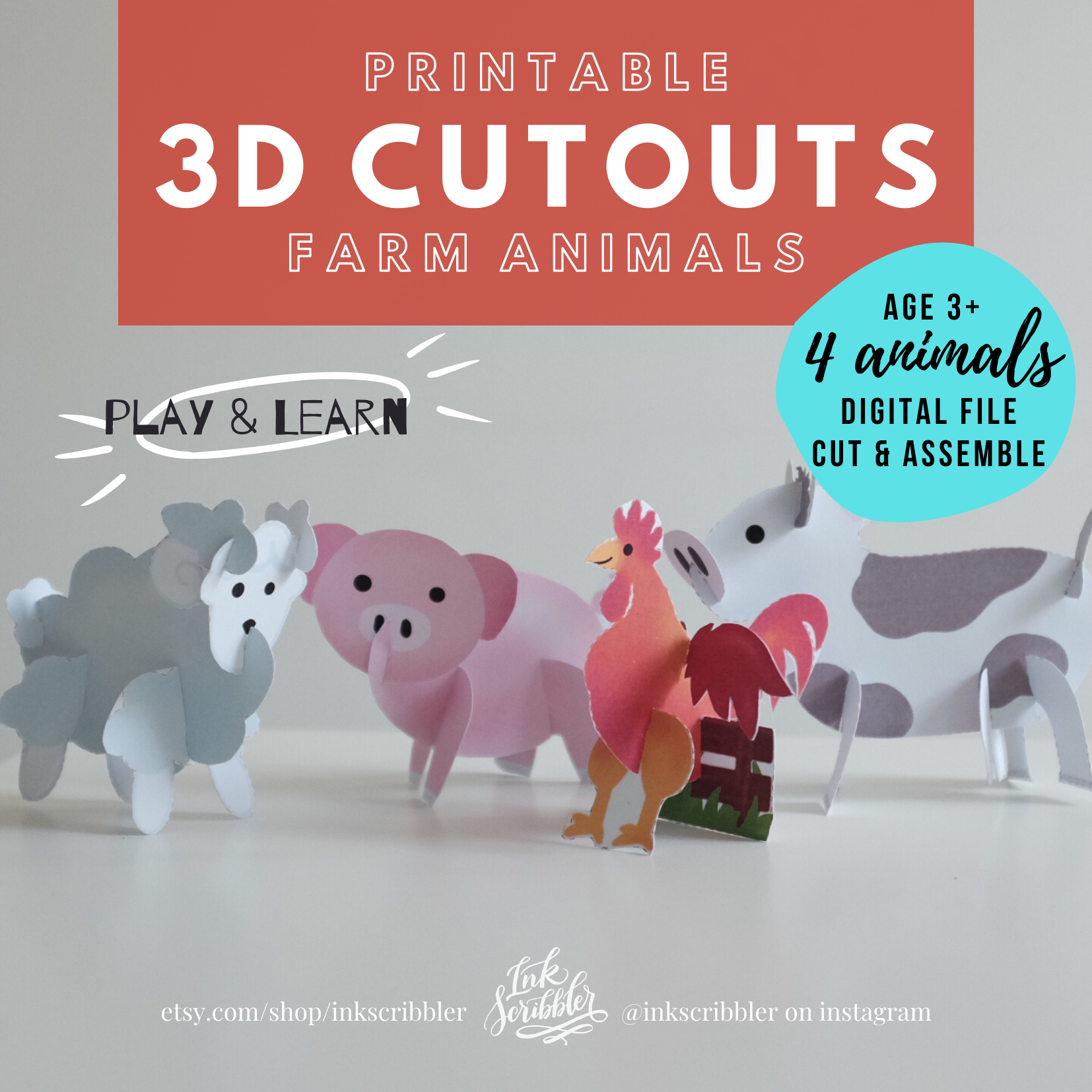 3D Cutouts: Farm Animals - The Craft Central