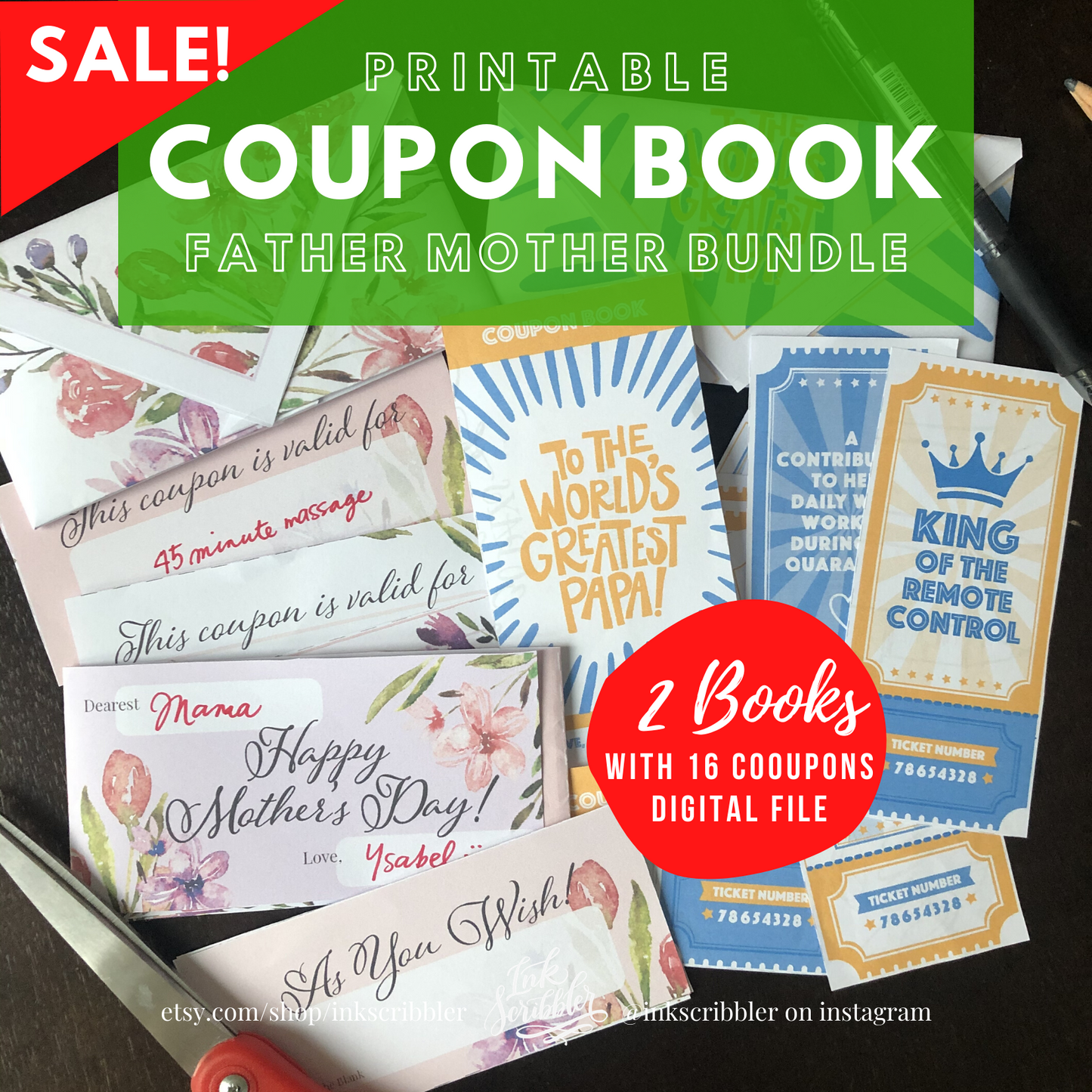 Bundle: Father's Mother's Day Coupon Book - The Craft Central