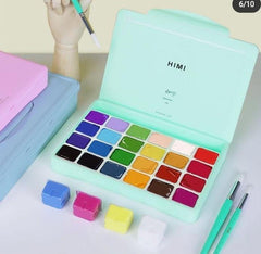 MIYA HIMI Gouache Paint set of 24 colors w/ 3pcs brushes