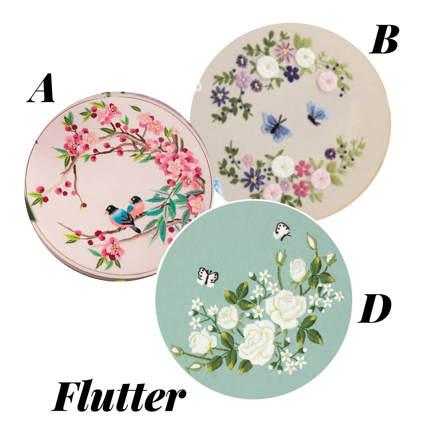 Flutter Floral Embroidery Kit - The Craft Central