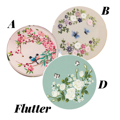 Flutter Floral Embroidery Kit - The Craft Central