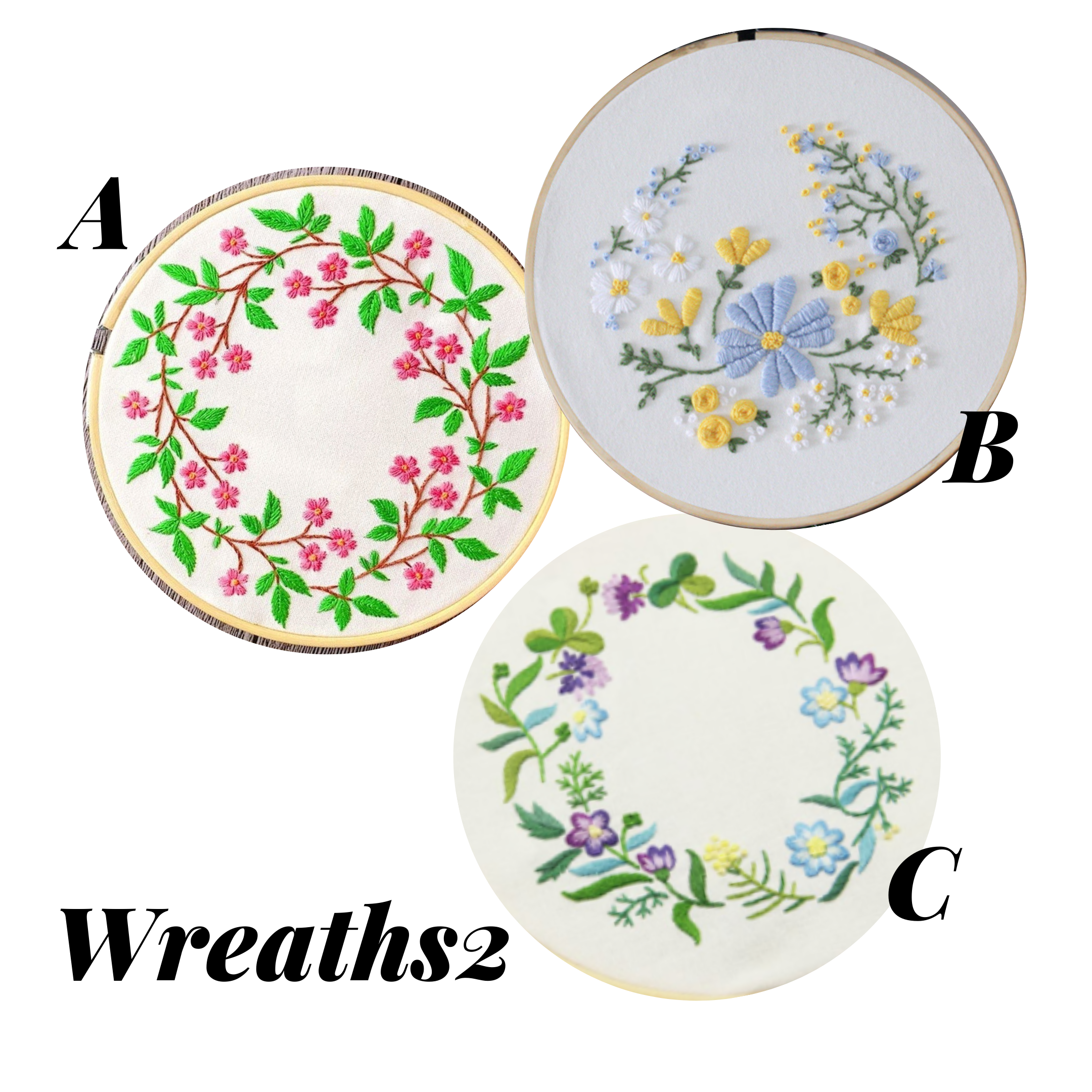 Wreath Embroidery Kit (col. 2) - The Craft Central