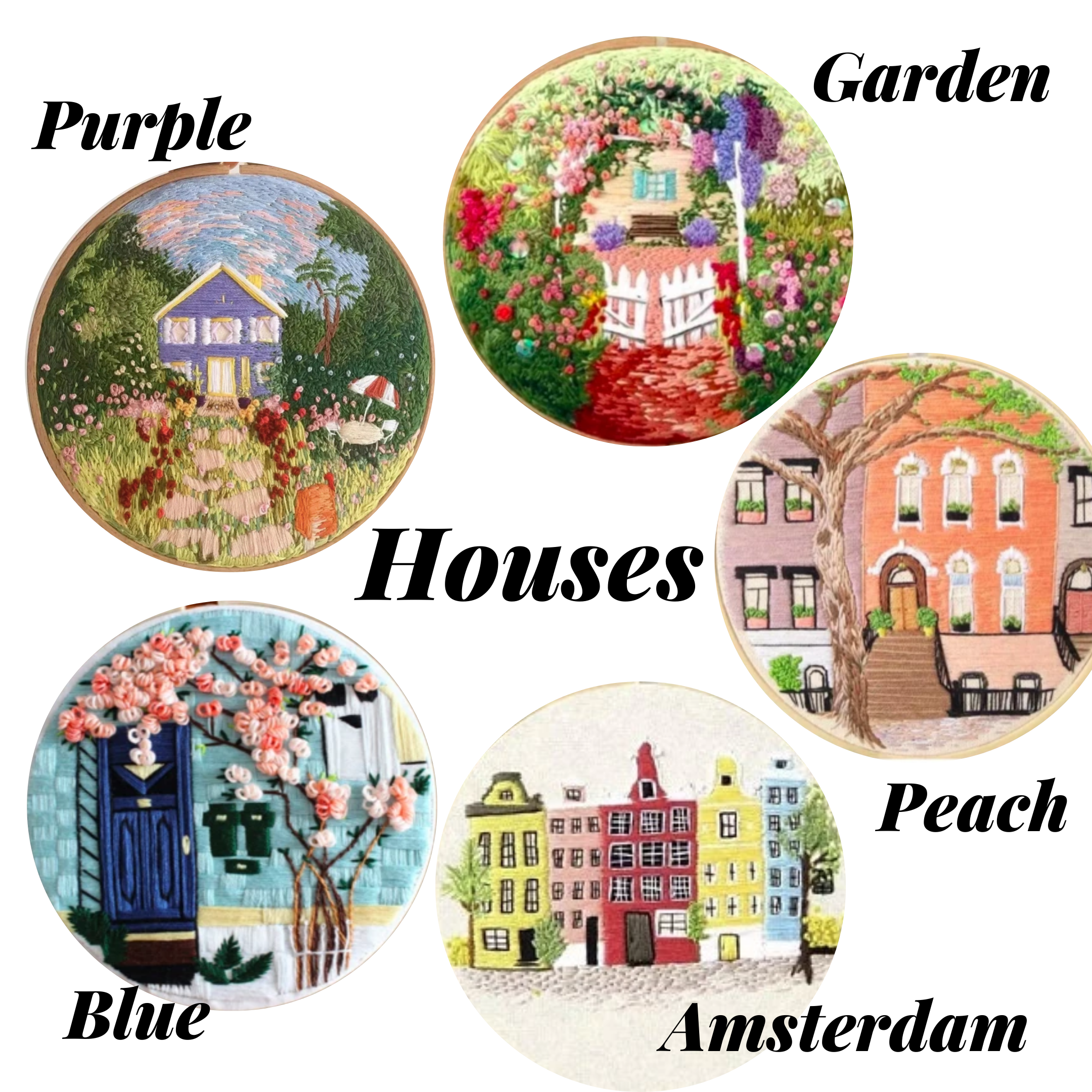 Houses Embroidery Kit - The Craft Central