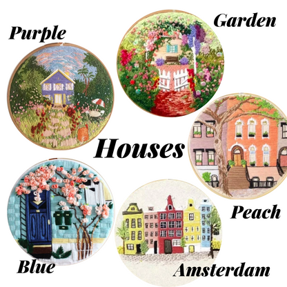 Houses Embroidery Kit - The Craft Central