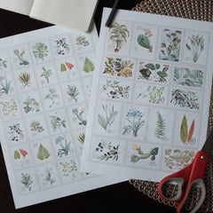 TCC Bundle Postage Stamps Florals, Greens, Birds - Printable Stickers