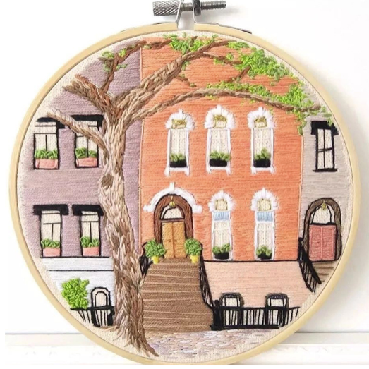 Houses Embroidery Kit - The Craft Central