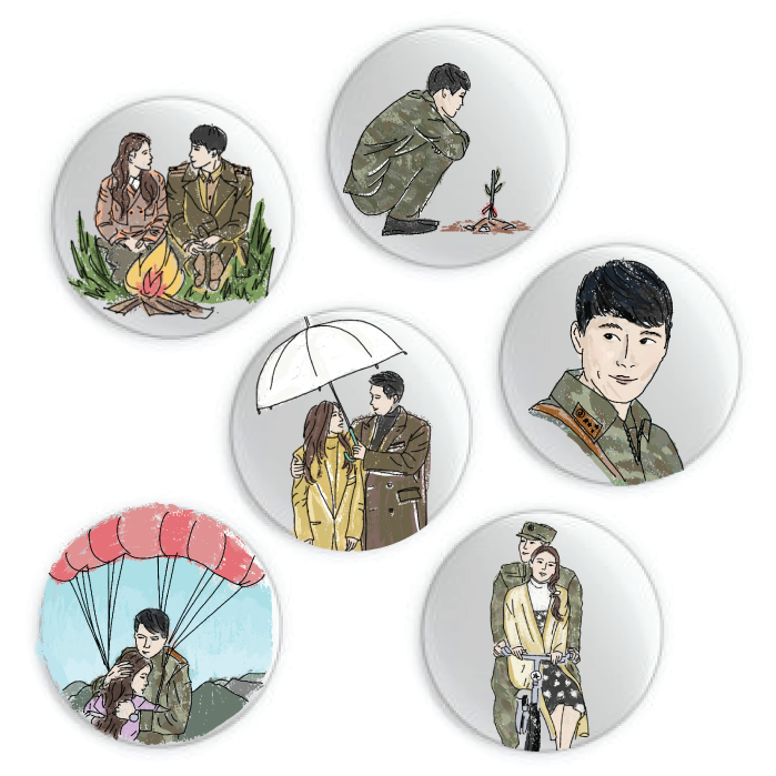 Crash Landing On You Button Pins - The Craft Central