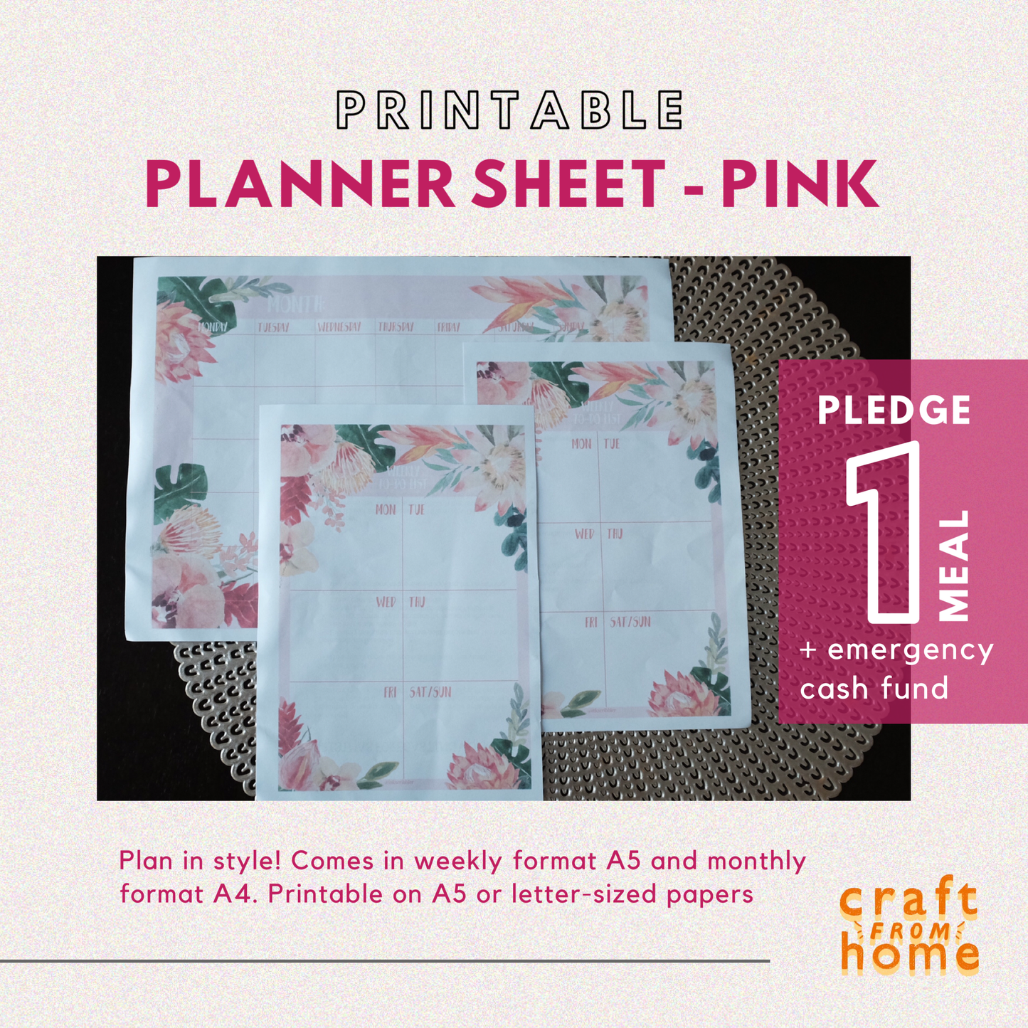 TCC Printable Planner - Pink Florals