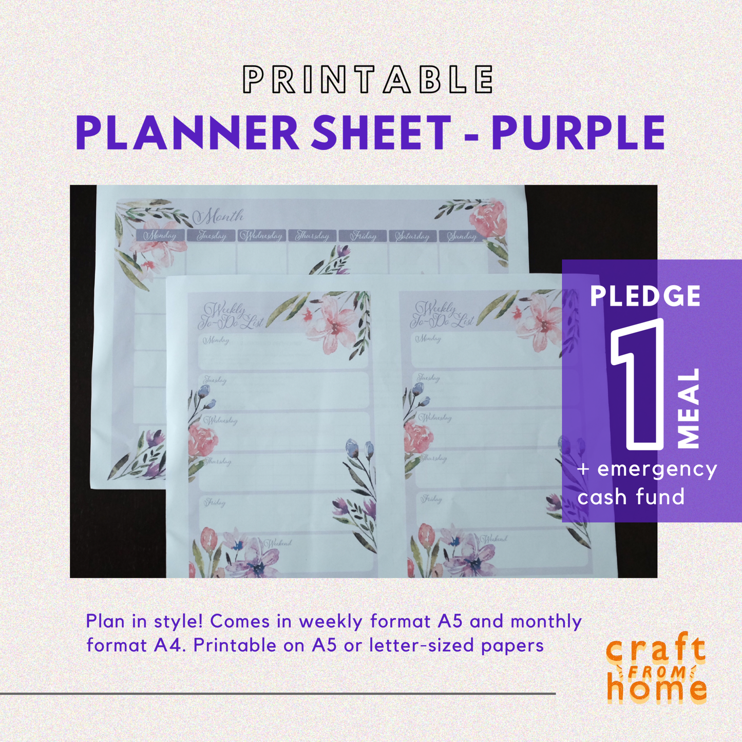 TCC Printable Planner - Purple Florals