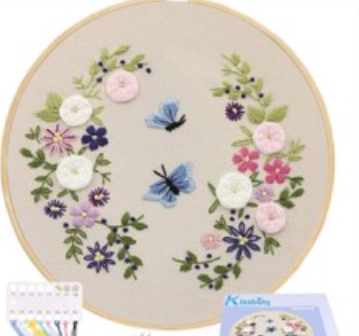 Flutter Floral Embroidery Kit - The Craft Central