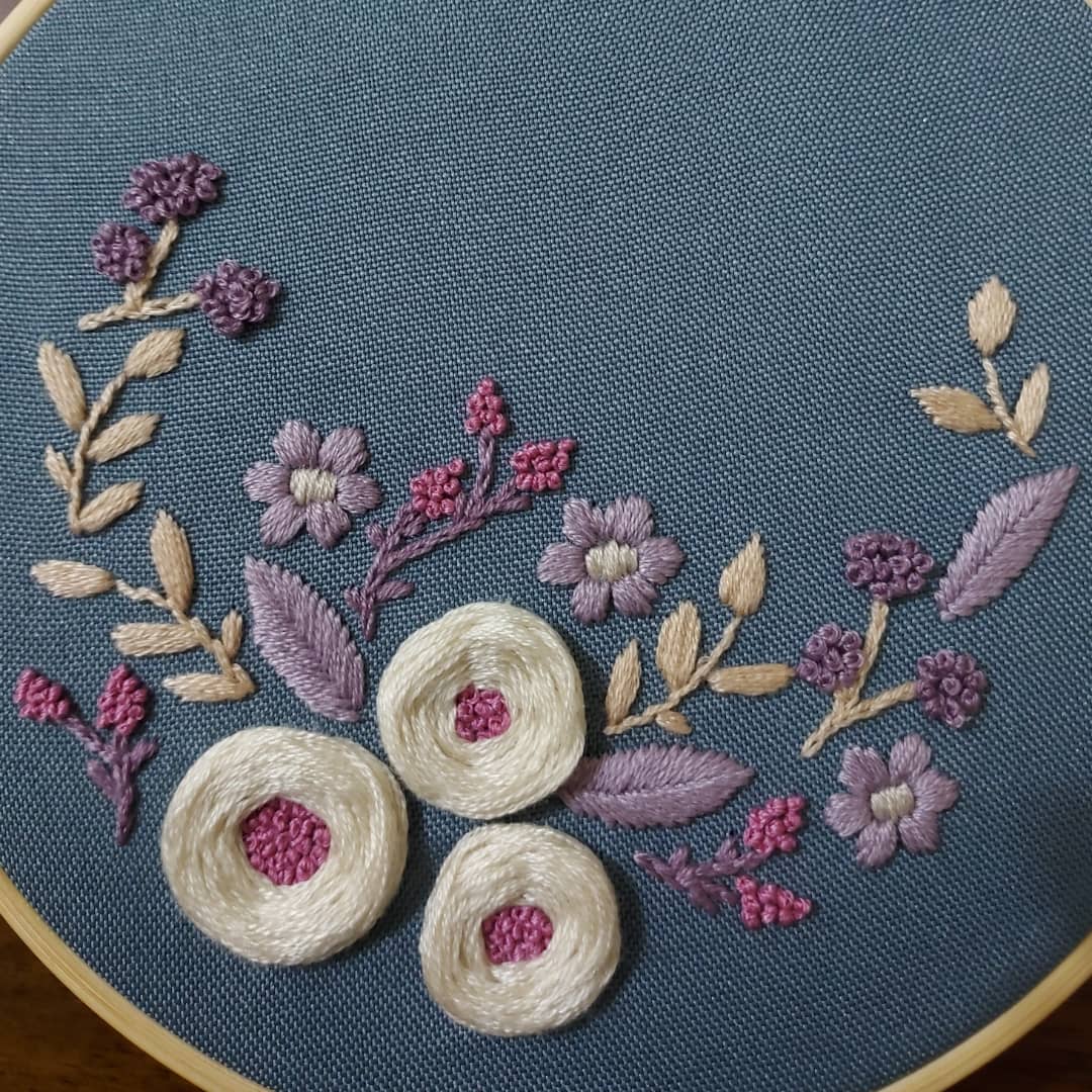 CTR Mauve Blooms Embroidery Kit