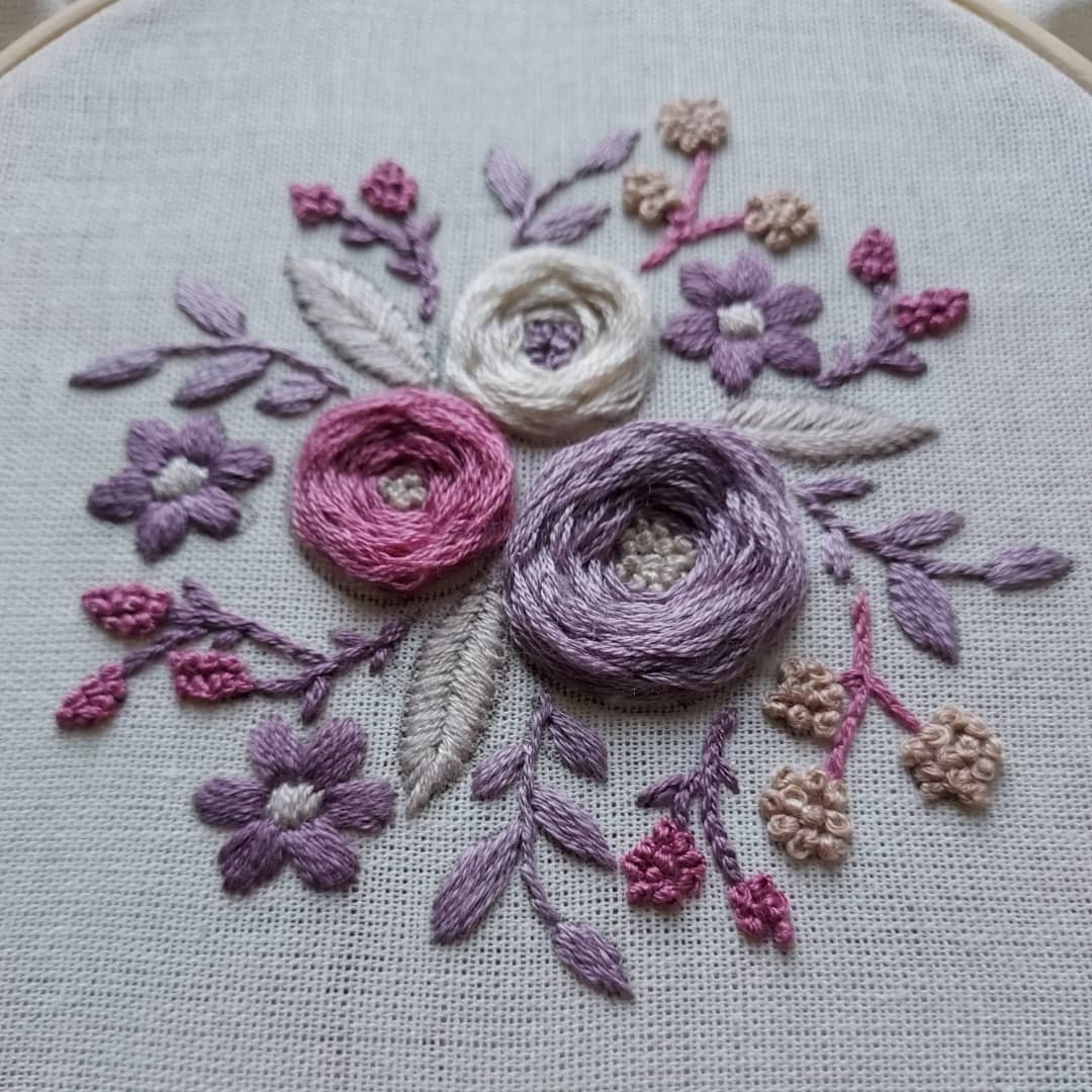 CTR Mauve Blooms Embroidery Kit