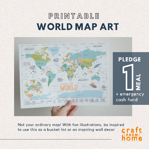 INK  World Map Printable A2