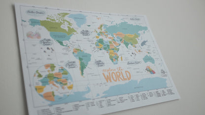 INK  World Map Printable A2