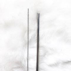 GUB Reusable Straight Straw with cleaning brush - Silver