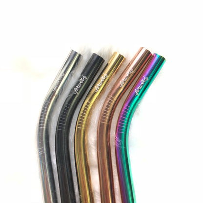 GUB Reusable Milktea BENT Straw with cleaning brush - COLORED