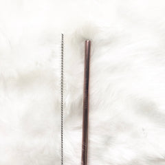 GUB Reusable Straight Straw with cleaning brush- Rose Gold