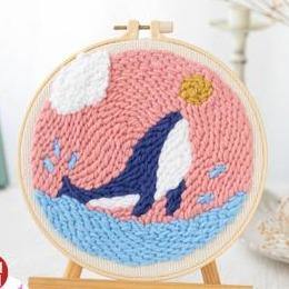 Whale Pink Punch Needle Kit - The Craft Central