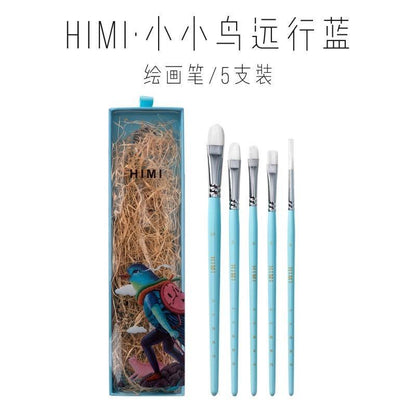 MIYA HIMI LITTLE BIRD WATERCOLOR PAINT BRUSHES, 5PCS, BLUE - The Craft Central